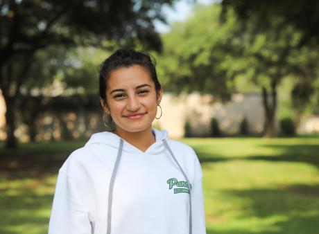 Female student smiling