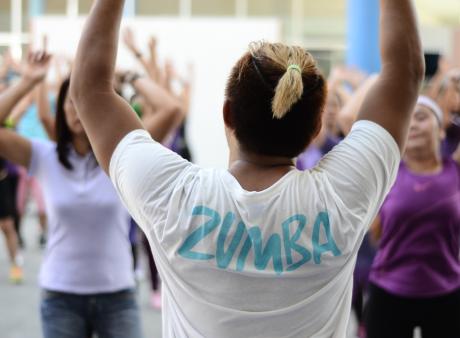 zumba shirt teaching a class