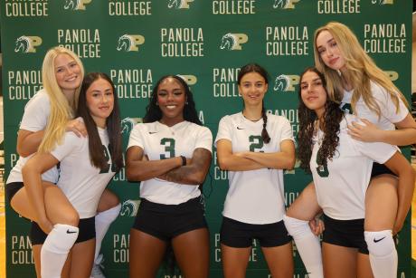 Fun team photo of six volleyball players