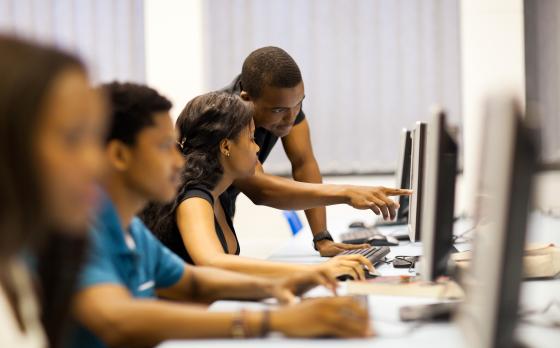 students in front of computers